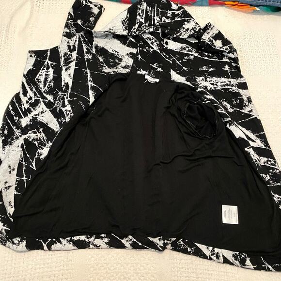 Helmut Lang Tera splatter Abstract asymmetrical zip Hooded Sweatshirt SP 4688 - Picture 6 of 11